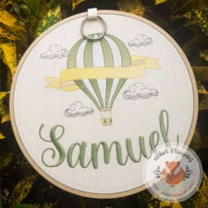 Quadro Porta Maternidade Bordado Balão